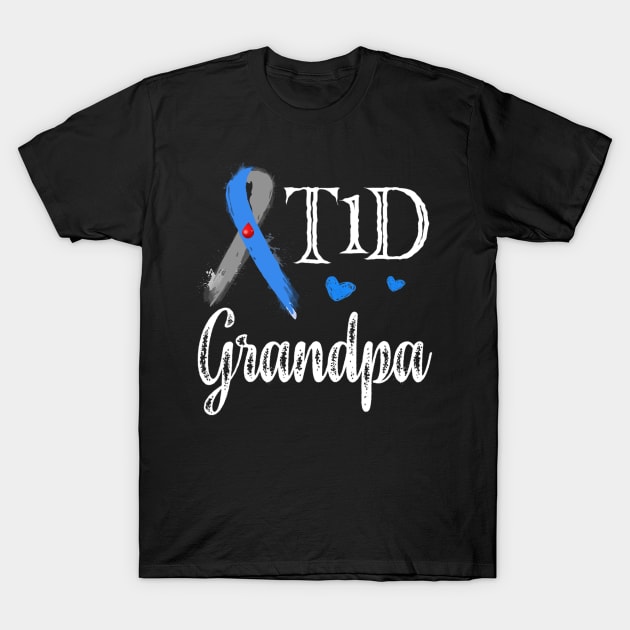 T1D Grandpa Type 1 Diabetes Awareness Gift T-Shirt by thuylinh8